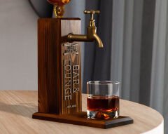 BK Gift Kişiye Özel Kabartma İsimli Musluklu Doğal Ahşap İçki Standı, Home Bar, Viski Çeşmesi, İçecek Dispenseri, Ahşap İçecek Çeşmesi-24