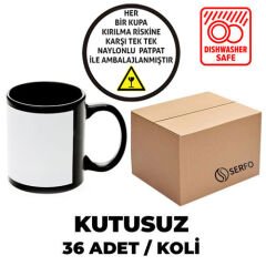 Kutusuz 1 Koli Sublimasyon Dekoratif Siyah Kupa (36 Adet)