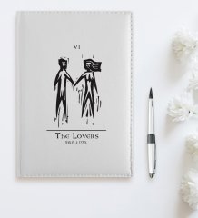 BK Gift Kişiye Özel Tarot The Lovers Aşıklar 2023 Beyaz Deri Ajanda