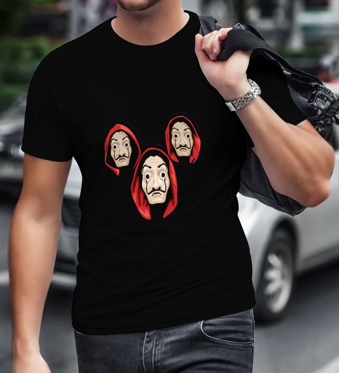La Casa De Papel Siyah Erkek T-Shirt-33