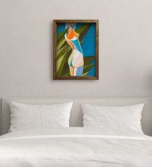 BK Gift Yatak Odası Konseptli Doğal Masif Ahşap Çerçeveli Tablo 45x65cm-120