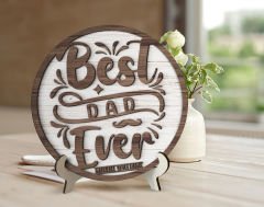 Bk Gift Kişiye Özel Kabartma Tasarım Ahşap Baba Tabelası, Babaya Hediye, Babalar Günü Hediyesi, Ev Dekorasyonu-6