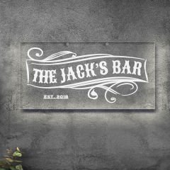 BK Gift Kişiye Özel İsimli Akrilik Bar Tabelası(38x19cm)-4, Home Bar Tabela, Duvar Dekoru