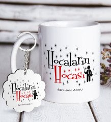 Kişiye Özel Hocaların Hocası Beyaz Kupa ve Anahtarlık Hediye Seti-1