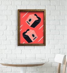 BK Gift Cafe & Bar & Restaurant Konseptli Doğal Masif Ahşap Çerçeveli Tablo 45x65cm-71