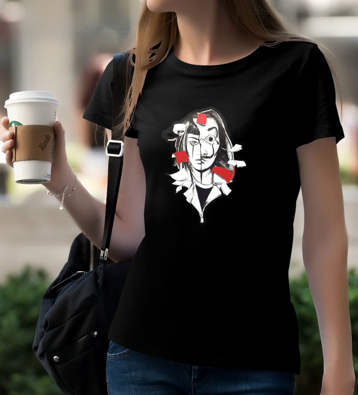 La Casa De Papel Siyah Bayan T-Shirt-16