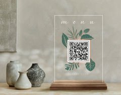 BK Gift Restoran & Cafe & Barlara Özel Ahşap Standlı Pleksi QR Kod Menü, Cafe&Bar için QR kodlu Tabela, QR kodlu Masa Dekoru-2