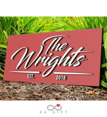 BK Gift Kişiye Özel İsimli Dekoratif Pembe Ahşap Tabela 46cm - Model 12