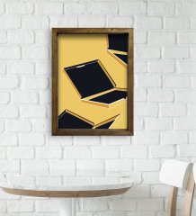 BK Gift Cafe & Bar & Restaurant Konseptli Doğal Masif Ahşap Çerçeveli Tablo 45x65cm-72