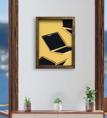 BK Gift Cafe & Bar & Restaurant Konseptli Doğal Masif Ahşap Çerçeveli Tablo 45x65cm-72