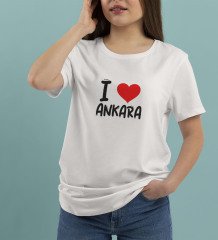 BK Gift I Love Şehir Serisi Kadın Yuvarlak Yaka Tişört-1