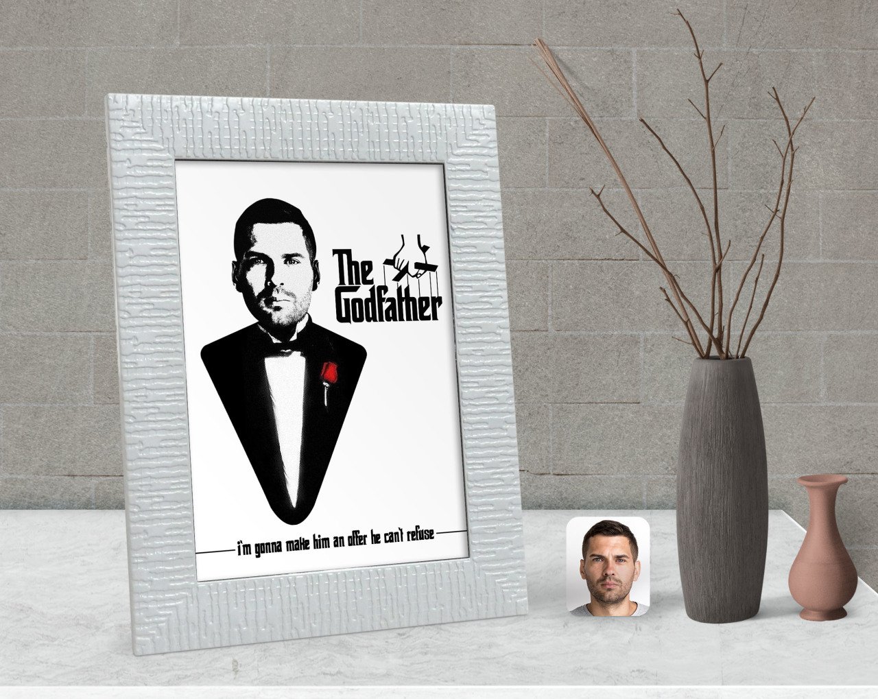 Kişiye Özel Godfather Baba Tasarımlı Dekoratif Çerçeve-8