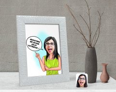 Kişiye Özel Kadın Kolay Yetişmiyor Karikatürlü Dekoratif Çerçeve-5