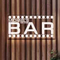 BK Gift Kişiye Özel İsimli Akrilik Bar Tabelası(38x19cm)-9, Home Bar Tabela, Duvar Dekoru