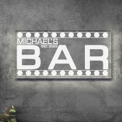 BK Gift Kişiye Özel İsimli Akrilik Bar Tabelası(38x19cm)-9, Home Bar Tabela, Duvar Dekoru