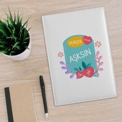 Kişiye Özel Gerçek Aşksın 2023 Beyaz Deri Ajanda