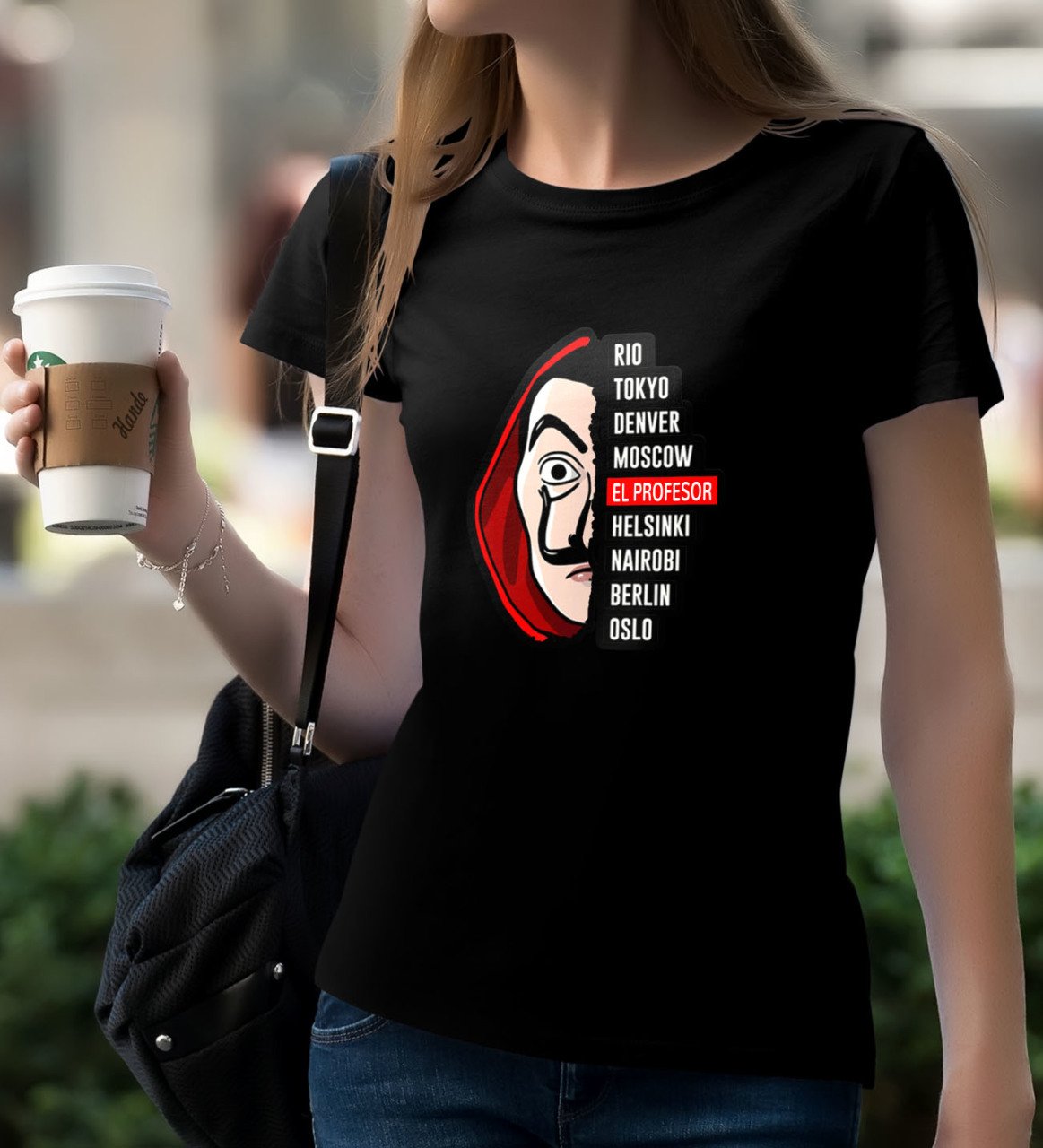 La Casa De Papel Siyah Bayan T-Shirt-19
