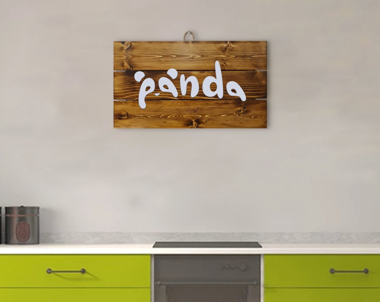 BK Home Panda Tasarımlı Ahşap Palet Tablo