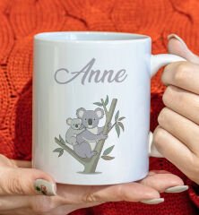 BK Gift Anne ve Yavrusu Beyaz Kupa Bardak -11, Anneler Günü ve Kadınlar Günü Hediyesi