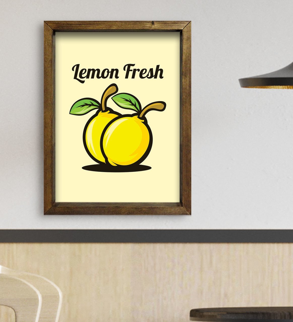 BK Gift Cafe & Bar & Restaurant Konseptli Doğal Masif Ahşap Çerçeveli Tablo 45x65cm-75