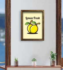 BK Gift Cafe & Bar & Restaurant Konseptli Doğal Masif Ahşap Çerçeveli Tablo 45x65cm-75