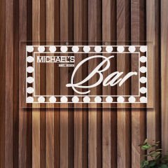 BK Gift Kişiye Özel İsimli Akrilik Bar Tabelası(38x19cm)-10, Home Bar Tabela, Duvar Dekoru