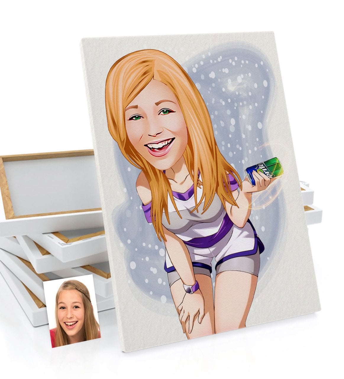 Kişiye Özel Bayan Karikatürlü Kanvas Tablo 50x70cm-36