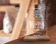 BK Gift Restoran & Cafe & Barlara Özel Ahşap Standlı Pleksi QR Kod Menü, Cafe&Bar için QR kodlu Tabela, QR kodlu Masa Dekoru - 10 ADET-6
