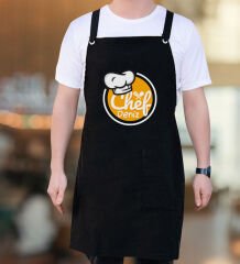 BK Gift Kişiye Özel İsimli Chef Tasarımlı Profesyonel Siyah Mutfak Önlüğü, Aşçı Önlüğü, Şef Önlüğü, Arkadaşa Hediye-1