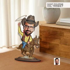 BK Gift Kişiye Özel Kovboy Karikatürlü Büyük Boy Ahşap Biblo-1 Arkadaşa Hediye , Sevgiliye Hediye, Kişiye Özel Biblolar