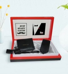 Kişiye Özel Godfather Baba Tasarımlı Mesajlı Kutuda Cüzdan Kravat Çakmak ve Kalem Hediye Seti-10