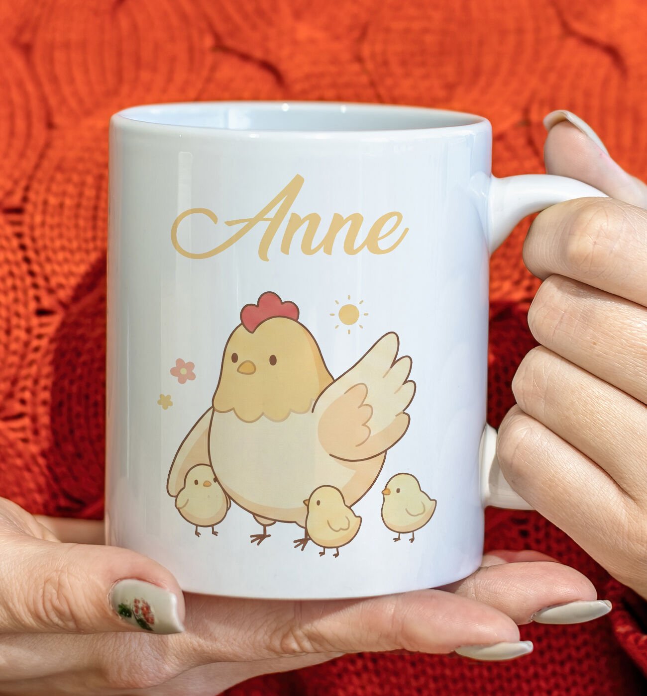 BK Gift Anne ve Yavrusu Beyaz Kupa Bardak -14, Anneler Günü ve Kadınlar Günü Hediyesi