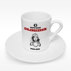 Kişiye Özel 3 Vakte Kadar Tasarımlı Türk Kahvesi Fincanı - 3