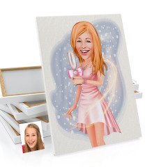 Kişiye Özel Bayan Karikatürlü Kanvas Tablo 50x70cm-41