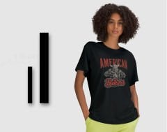 BK Gift Motorsiklet Tasarımlı Kadın Siyah T-shirt -8, Arkadaşa Hediye, Doğum Günü Hediyesi, Sevgili Hediyesi