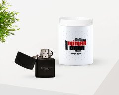 Kişiye Özel Babalar Günü Hediyesi Mimar Baba Tasarımlı Seramik Kül Tablası ve Benzinli Çakmak Seti-1