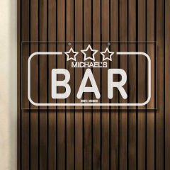 BK Gift Kişiye Özel İsimli Akrilik Bar Tabelası(38x19cm)-14, Home Bar Tabela, Duvar Dekoru