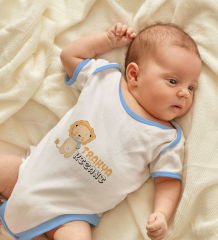 BK Kids Trakya Kızanı Tasarımlı Mavi Bebek Body Zıbın-2
