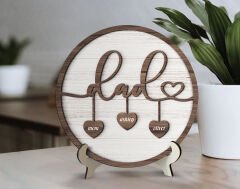 Bk Gift Kişiye Özel Kabartma Tasarım Ahşap Baba Tabelası, Babaya Hediye, Babalar Günü Hediyesi, Ev Dekorasyonu-17