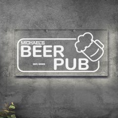 BK Gift Kişiye Özel İsimli Akrilik Bar Tabelası(38x19cm)-15, Home Bar Tabela, Duvar Dekoru