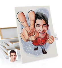 Kişiye Özel Erkek Karikatürlü Kanvas Tablo 50x70cm-33