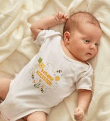 BK Kids Babamın Kızçesiyim Tasarımlı Beyaz Bebek Body Zıbın-1