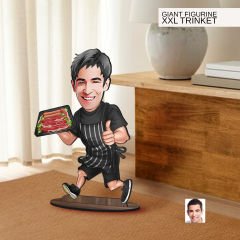 BK Gift Kişiye Özel Mangalcı Karikatürlü Büyük Boy Ahşap Biblo-2 Arkadaşa Hediye , Sevgiliye Hediye, Kişiye Özel Biblolar