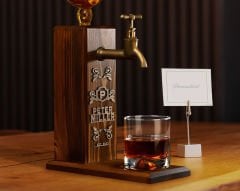 BK Gift Kişiye Özel Kabartma İsimli Musluklu Doğal Ahşap İçki Standı, Home Bar, Viski Çeşmesi, İçecek Dispenseri, Ahşap İçecek Çeşmesi-30