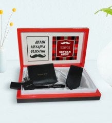 Kişiye Özel Dünyanın En İyi Babası Tasarımlı Mesajlı Kutuda Cüzdan Kravat Çakmak ve Kalem Hediye Seti-4