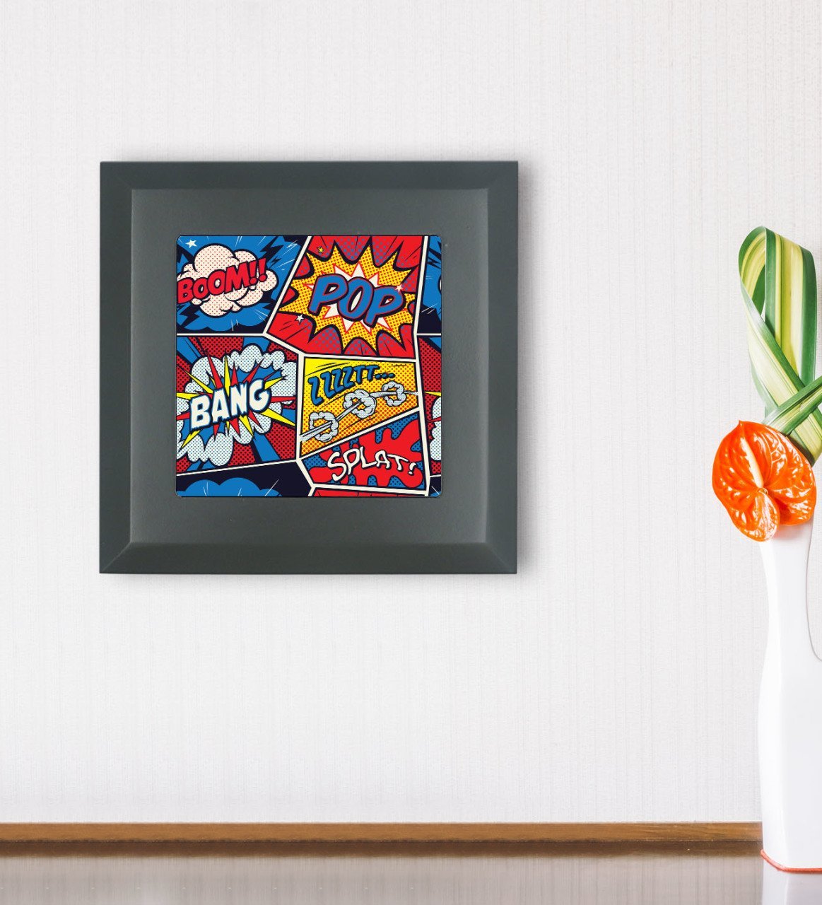 BK Gift Pop Art Tasarımlı Ahşap Çerçeveli Taş Duvar Dekoru-25