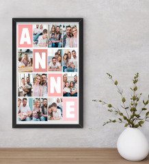 Kişiye Özel Anne Temalı Dekoratif Ahşap Siyah Çerçeveli Tablo-1