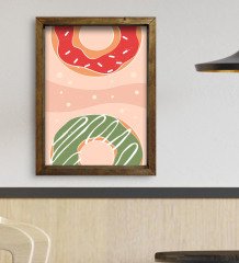 BK Gift Cafe & Bar & Restaurant Konseptli Doğal Masif Ahşap Çerçeveli Tablo 45x65cm-84