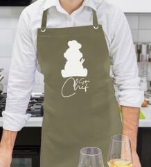 BK Gift Profesyonel Chef Tasarımlı Haki Yeşil Mutfak Önlüğü, Aşçı Önlüğü, Şef Önlüğü, Ev Hediyesi, Arkadaşa Hediye-10