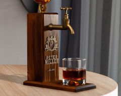 BK Gift Kişiye Özel Kabartma İsimli Musluklu Doğal Ahşap İçki Standı, Home Bar, Viski Çeşmesi, İçecek Dispenseri, Ahşap İçecek Çeşmesi-31